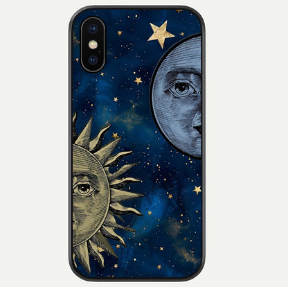Celestial Moon With Sun Glass Case For iPhone Xs by Custom World