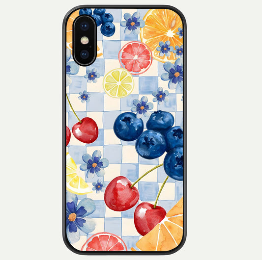 Citrus Bloom Joy Glass Case For iPhone Xs by Custom World