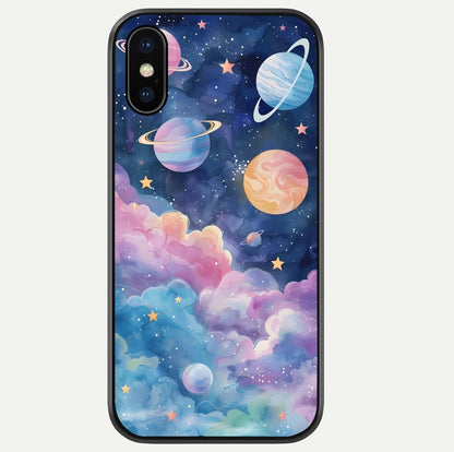Cosmic Planet Dreams Glass Case For iPhone Xs by Custom World