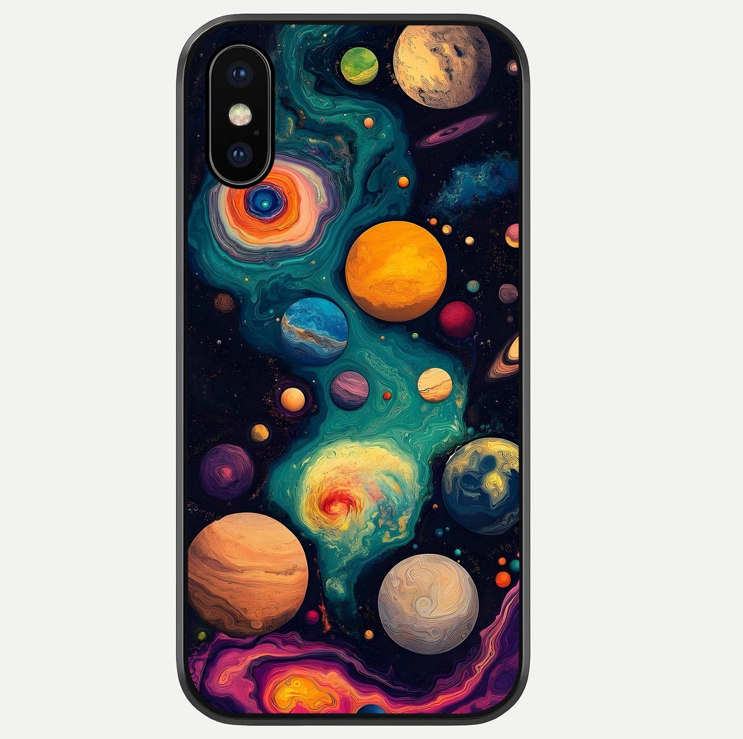 Cosmic Planet Journey Glass Case For iPhone Xs by Custom World