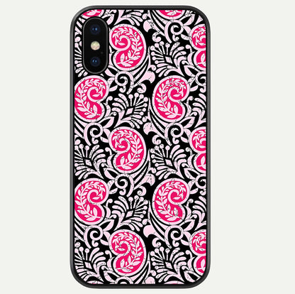 Crimson Paisley Charm Glass Case For iPhone Xs by Custom World