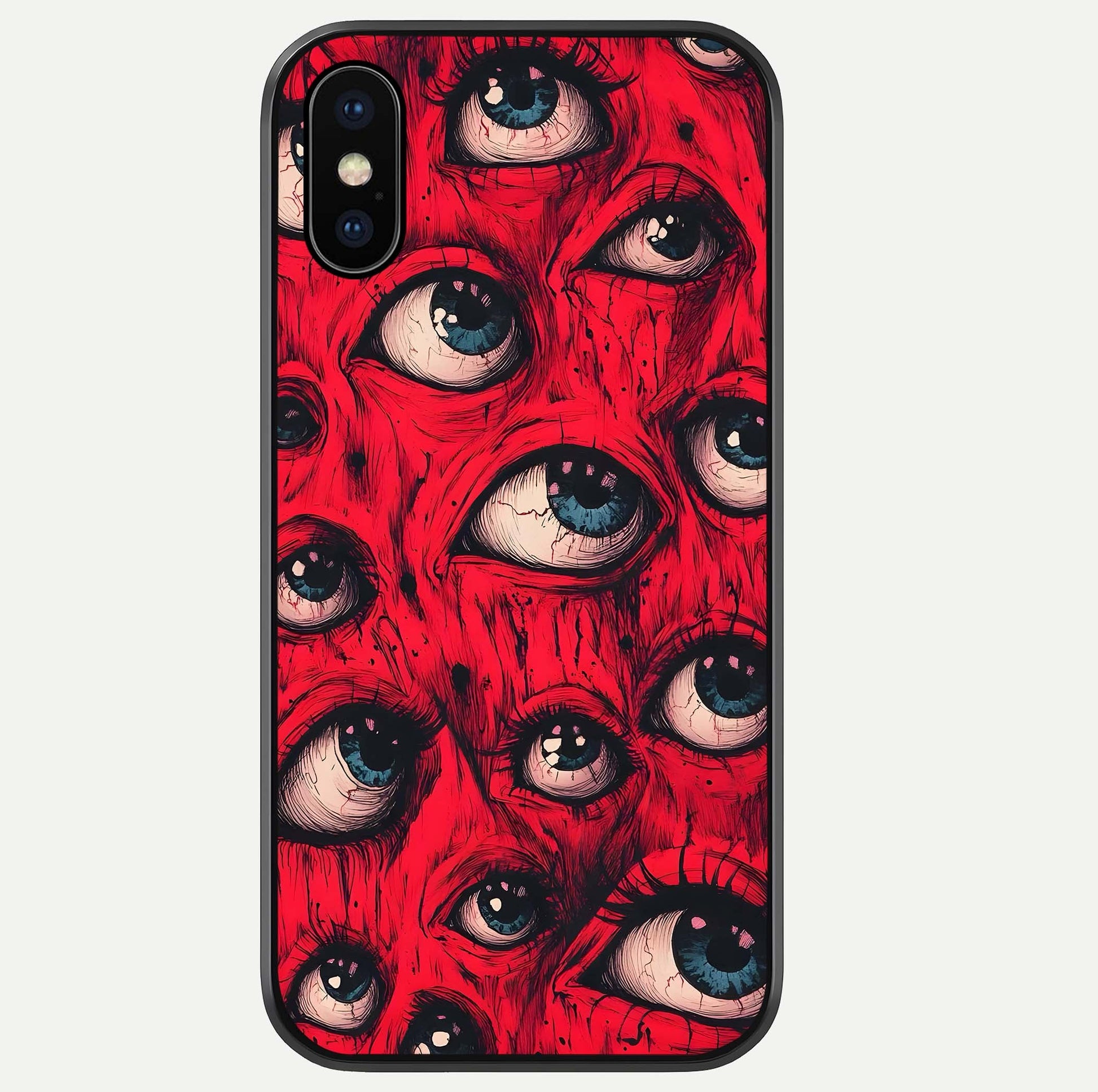 Crimson Watch Eyes Glass Case For iPhone Xs by Custom World