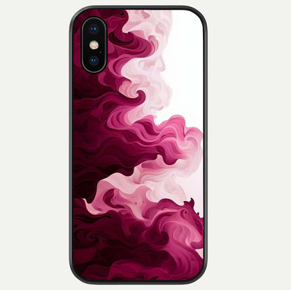 Crimson Wave Flow Glass Case For iPhone Xs by Custom World