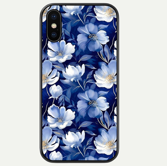 Cute Floral Patterns Glass Case For iPhone Xs by Custom World