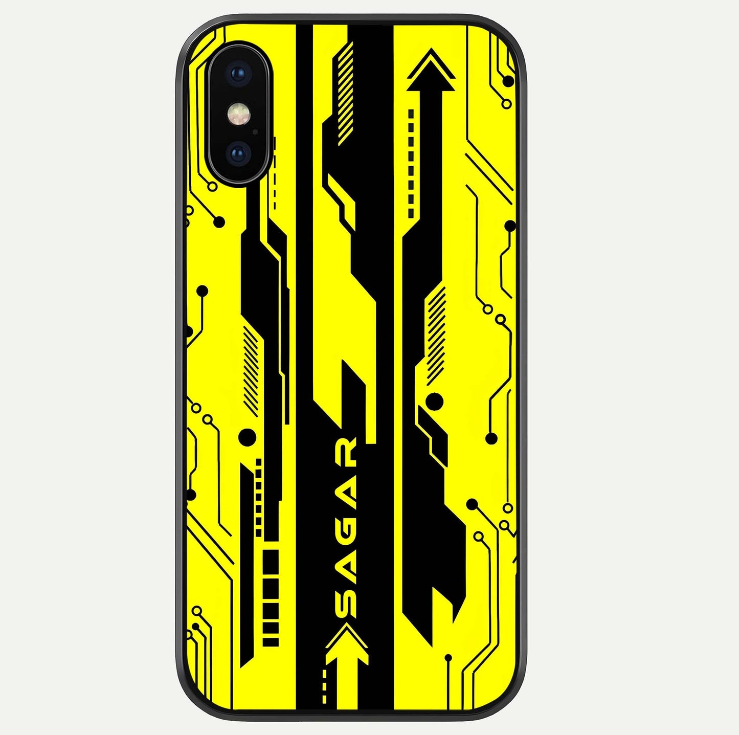 Electric Pulse CYBERPUNK Custom Name Glass Case For iPhone Xs by Custom World