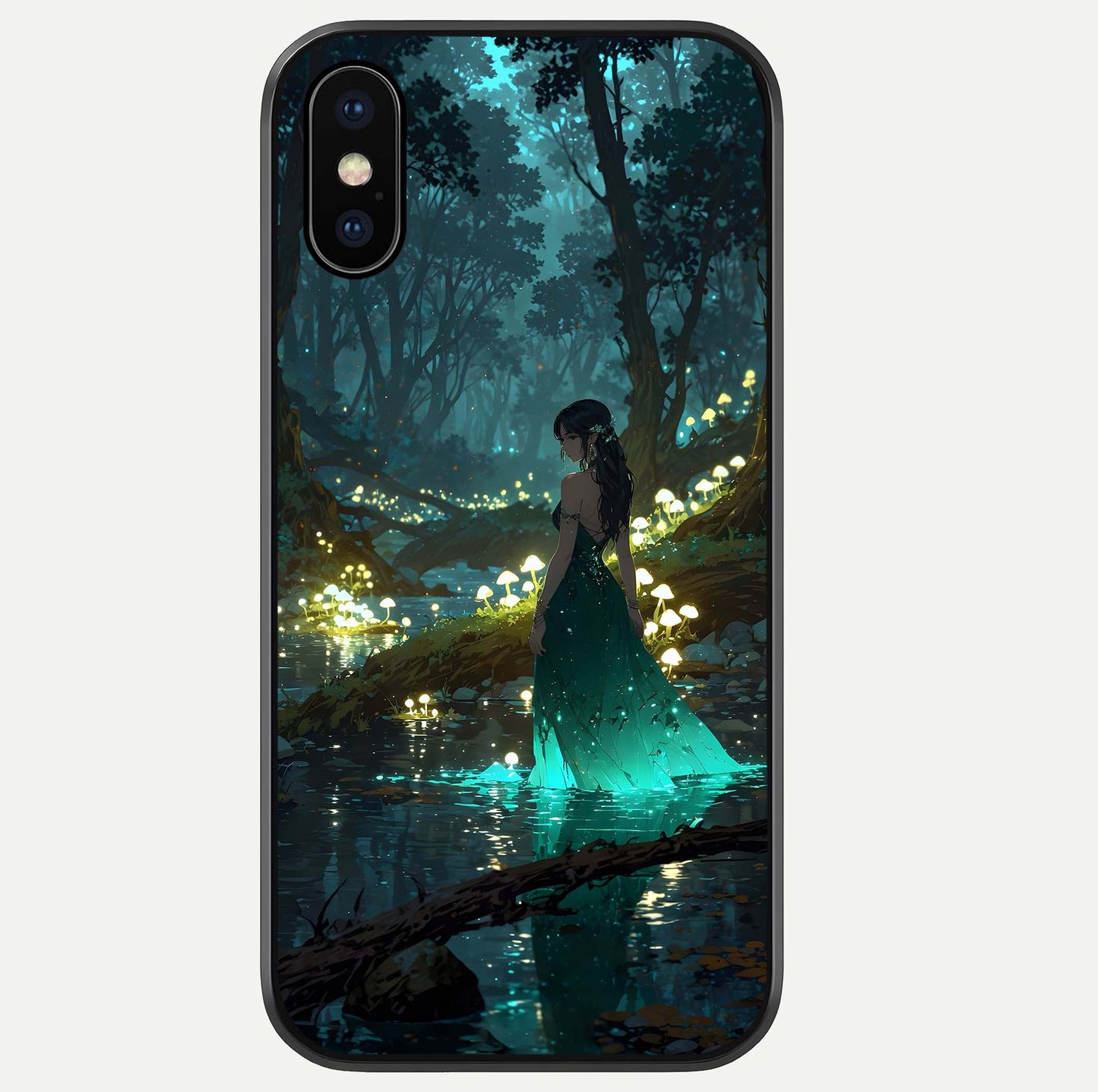 Enchanted Forest Glow Glass Case For iPhone Xs by Custom World