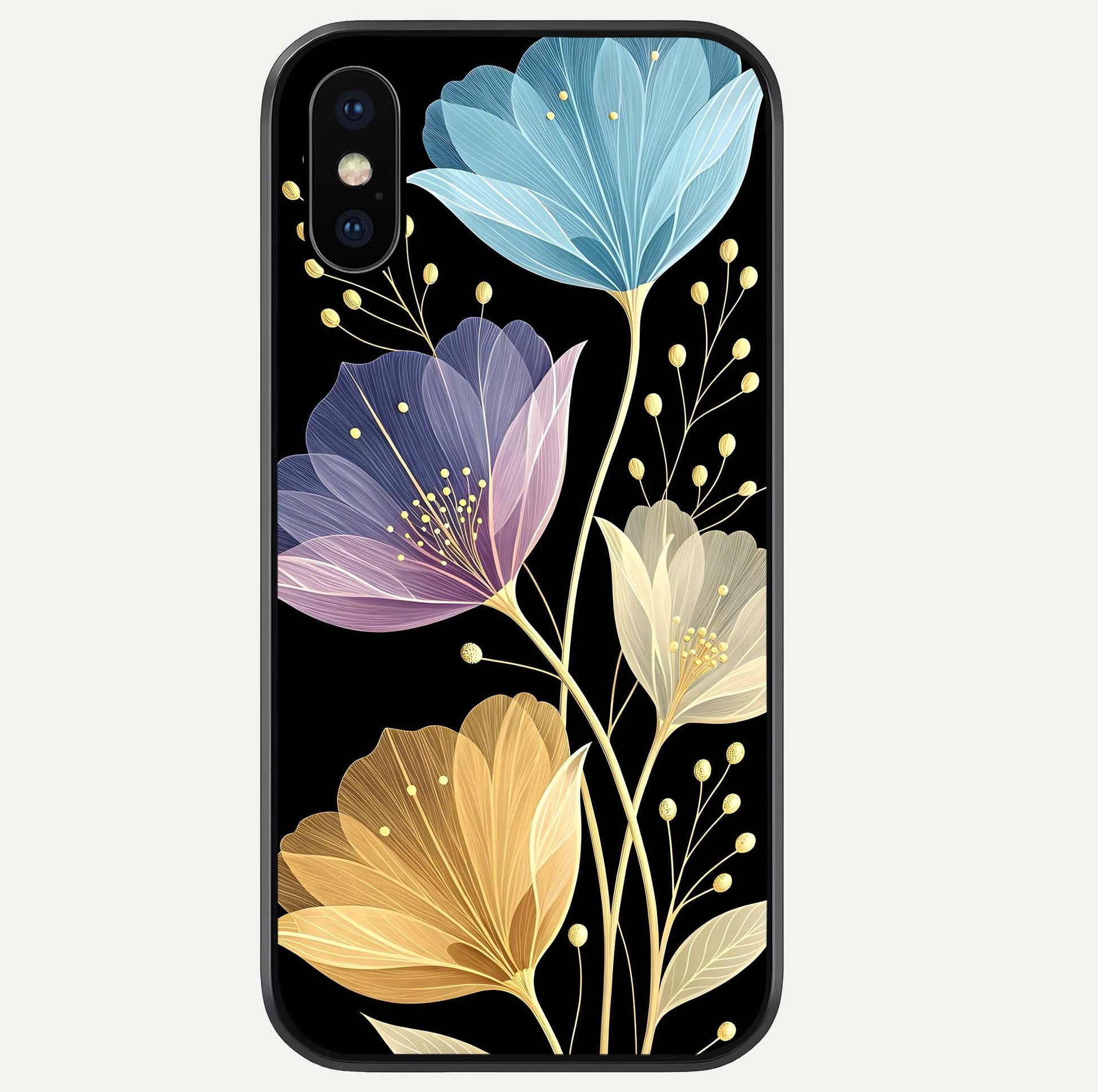 Flower Bloom Glow Glass Case For iPhone Xs by Custom World