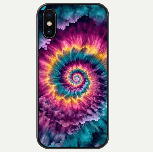 Galactic Spiral Burst Glass Case For iPhone Xs by Custom World
