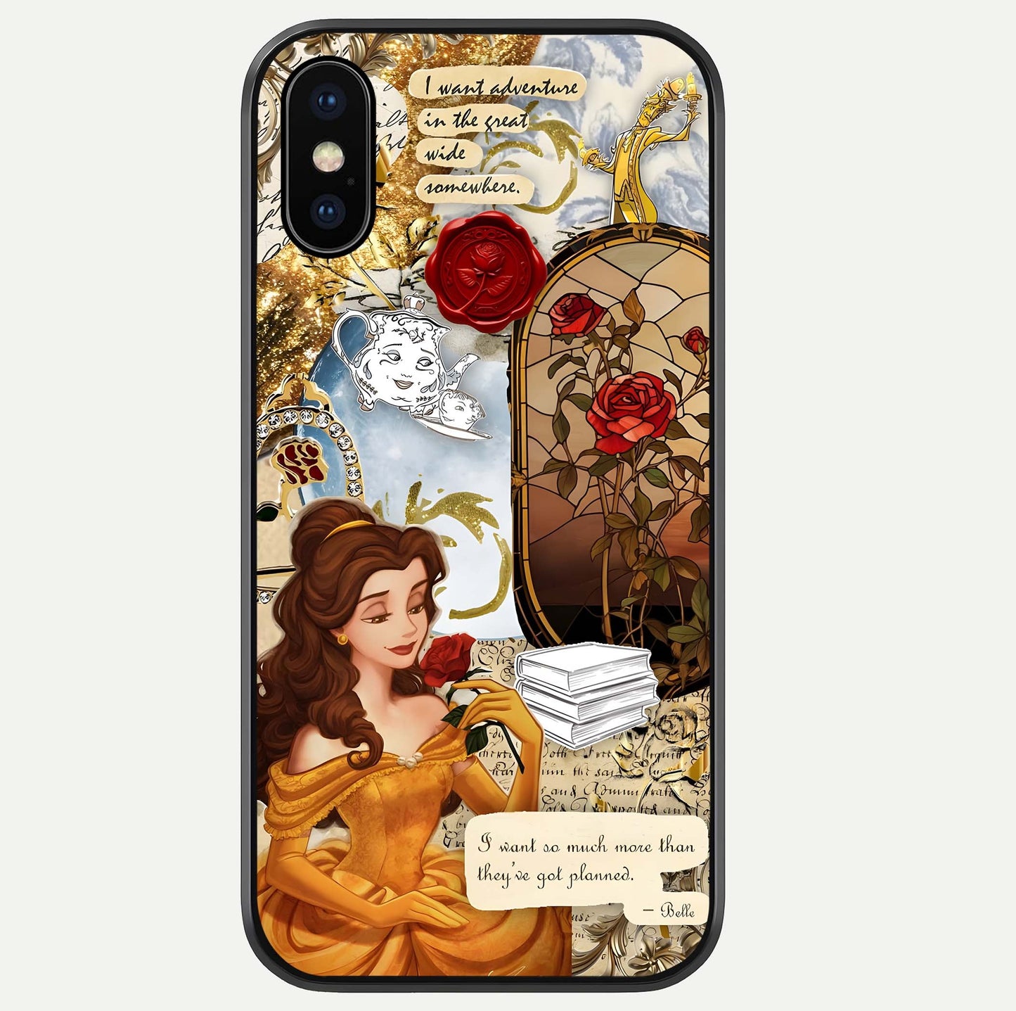 Golden Dream Belle Glass Case For iPhone Xs by Custom World