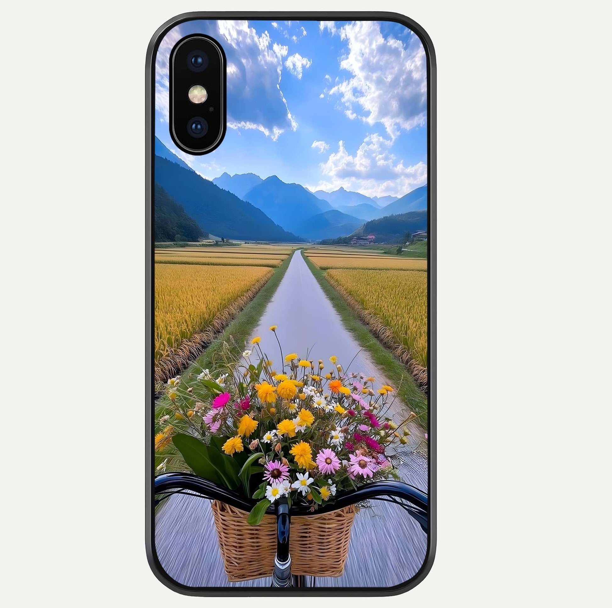 Golden Field Journey Glass Case For iPhone Xs by Custom World