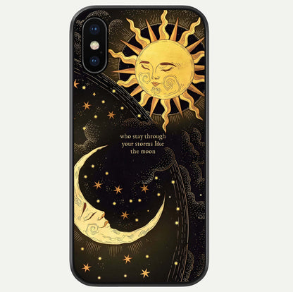 Golden Lunar Love Glass Case For iPhone Xs by Custom World