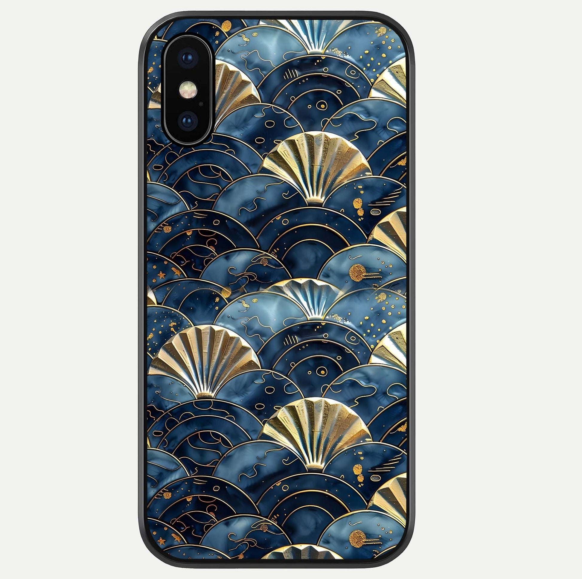 Golden Wave Luxe Glass Case For iPhone Xs by Custom World