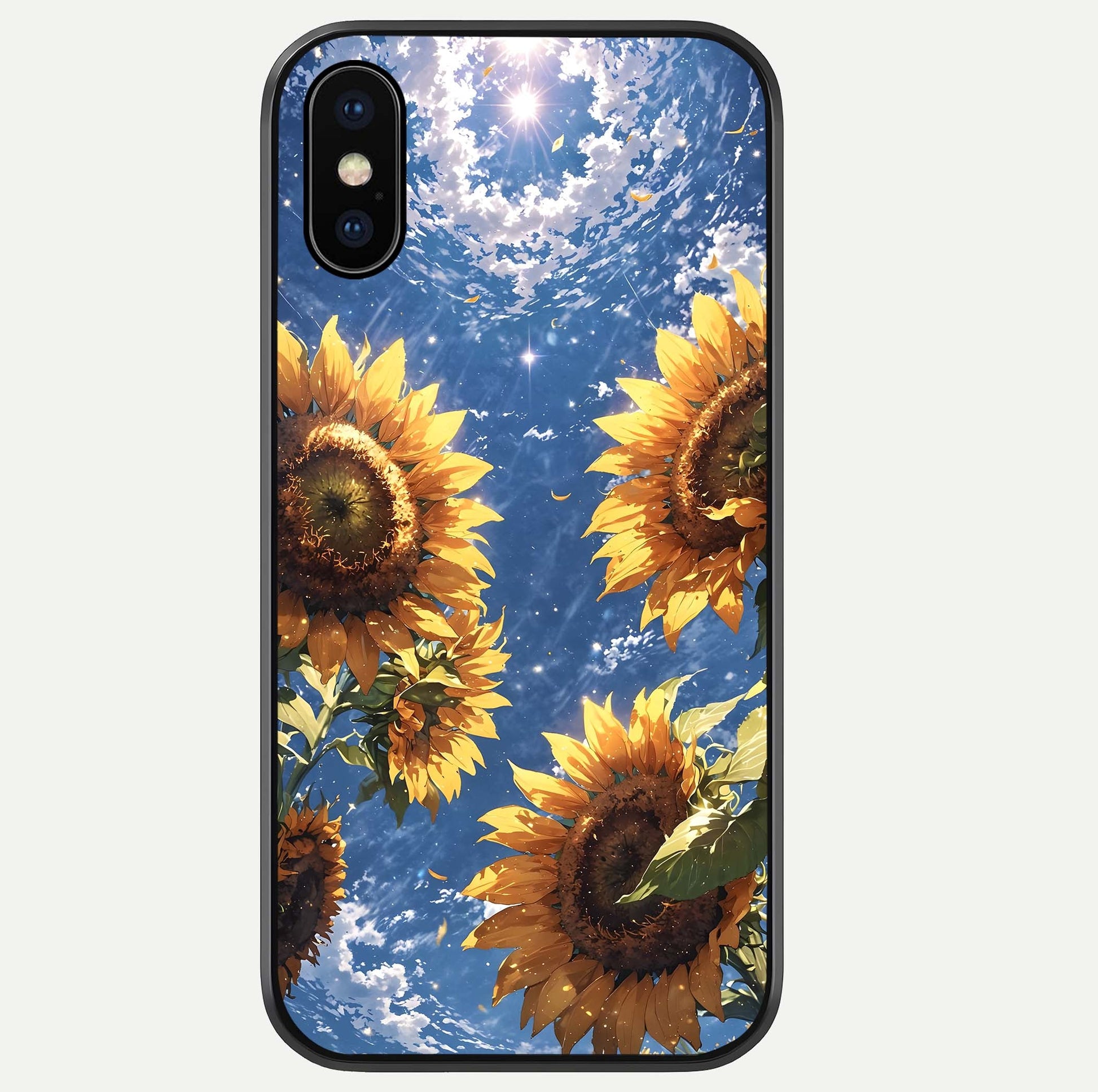 Heavenly Sunflower Rise Glass Case For iPhone Xs by Custom World