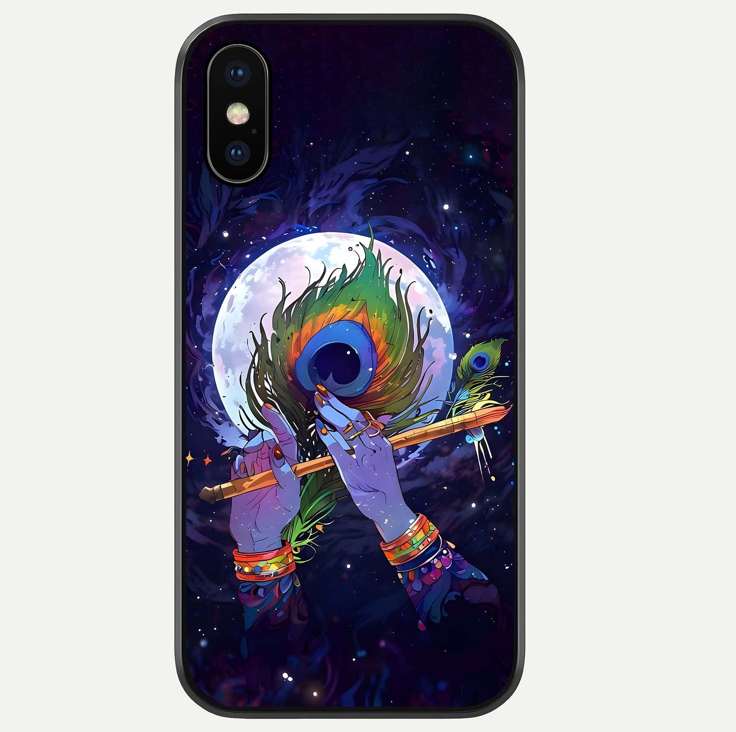Krishna Hands Art Glass Case For iPhone Xs by Custom World