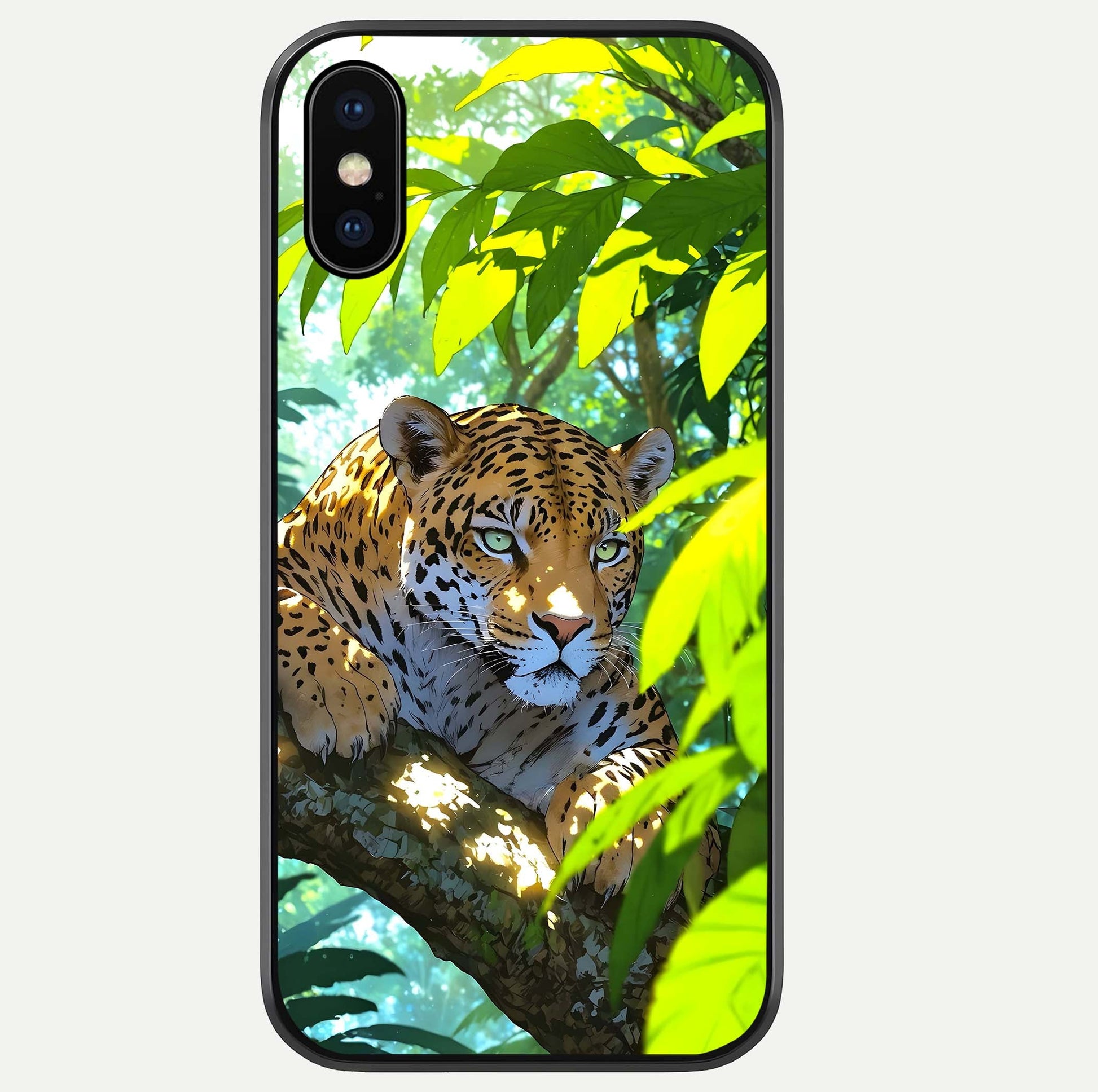 Leopard In Jungle Glass Case For iPhone Xs by Custom World