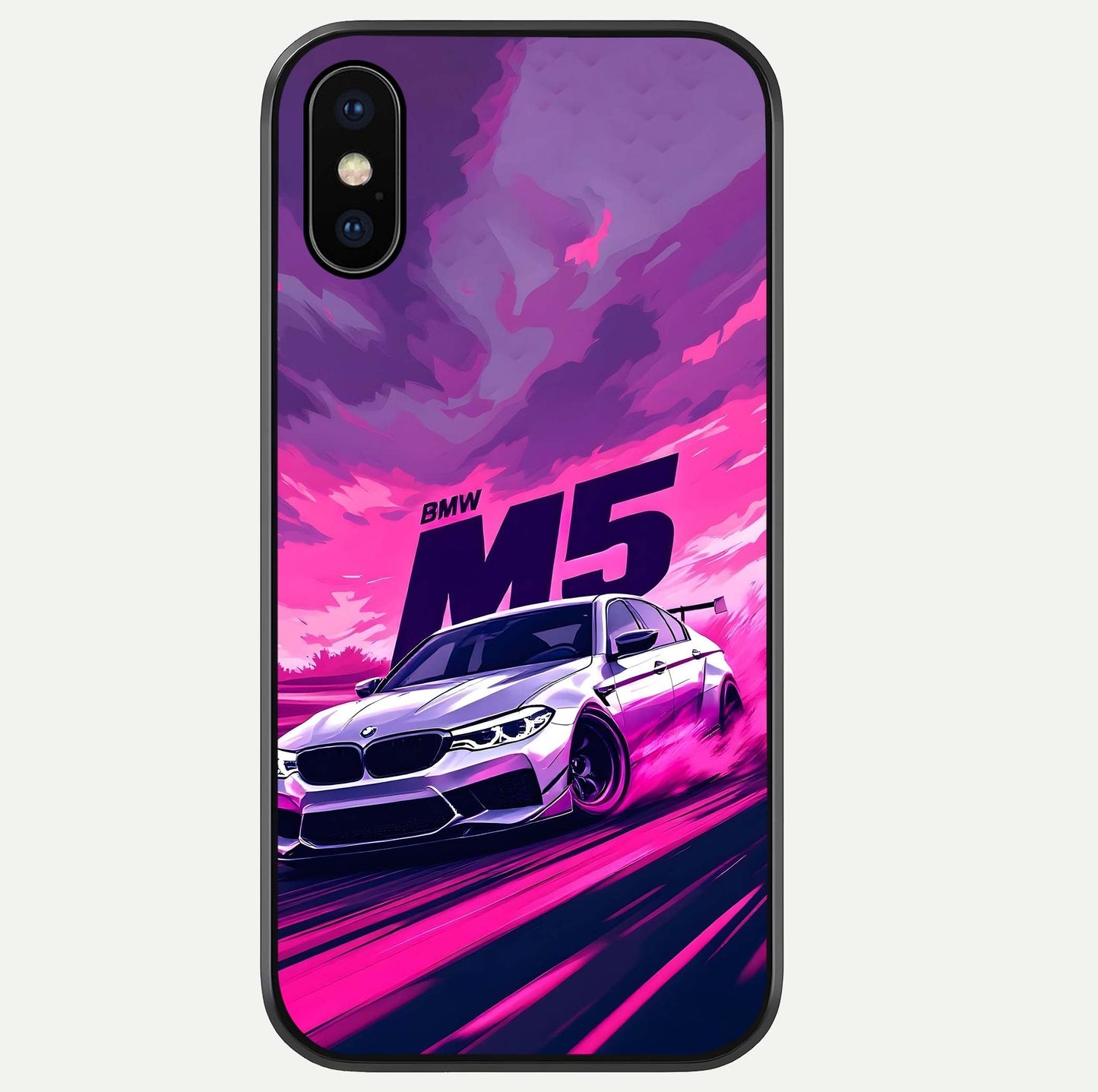 MS Neon Car Glass Case For iPhone Xs by Custom World