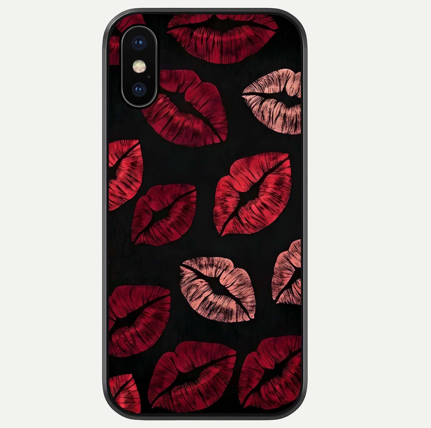 Midnight Kiss Love Glass Case For iPhone Xs by Custom World