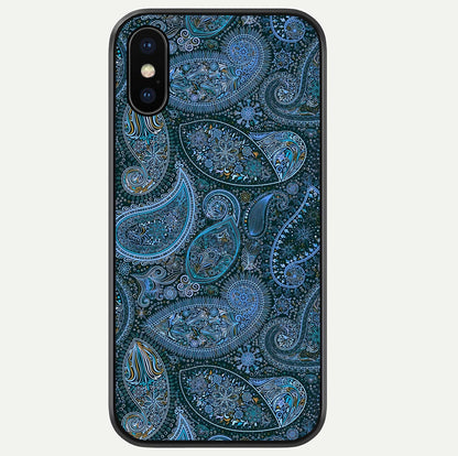 Midnight Paisley Glow Glass Case For iPhone Xs by Custom World