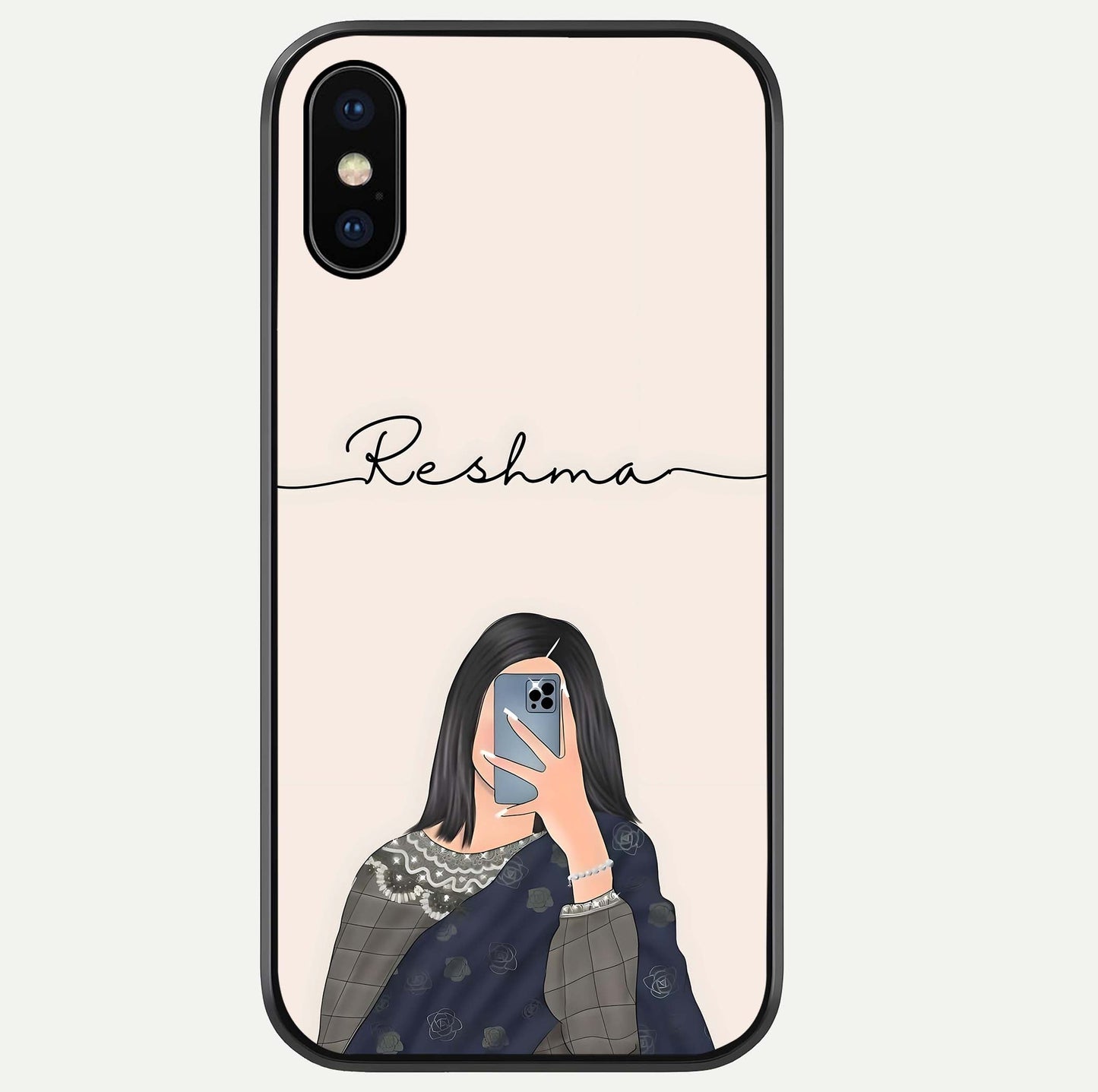 Mirror Mood Muse With Custom Name Glass Case For iPhone Xs by Custom World