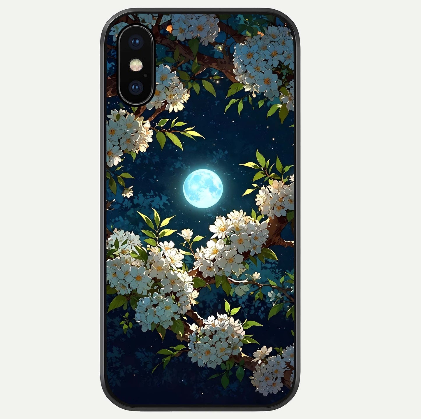 Moonlit Blossom Dream Glass Case For iPhone Xs by Custom World
