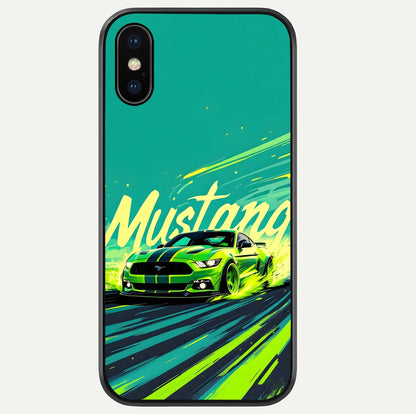 Mustang Bang Glass Case For iPhone Xs by Custom World