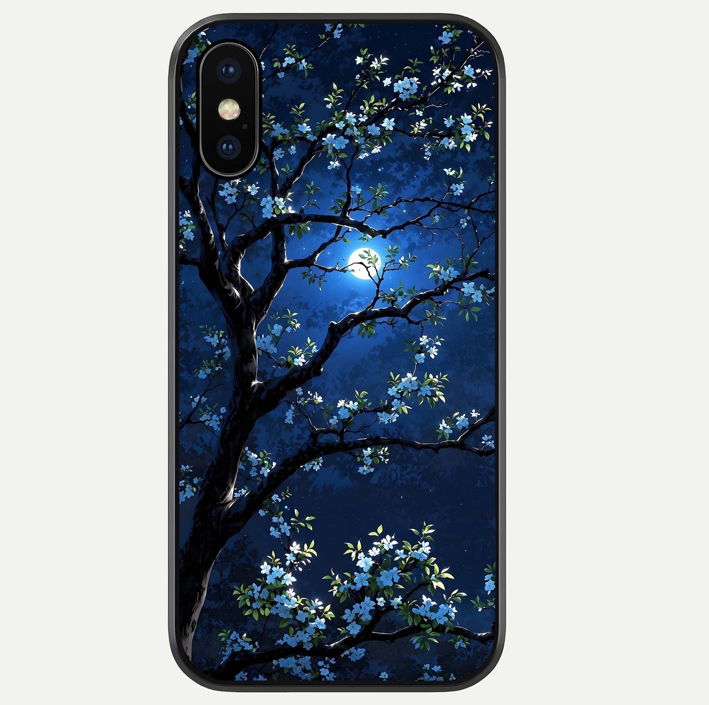 Mystic Floral Night Glass Case For iPhone Xs by Custom World