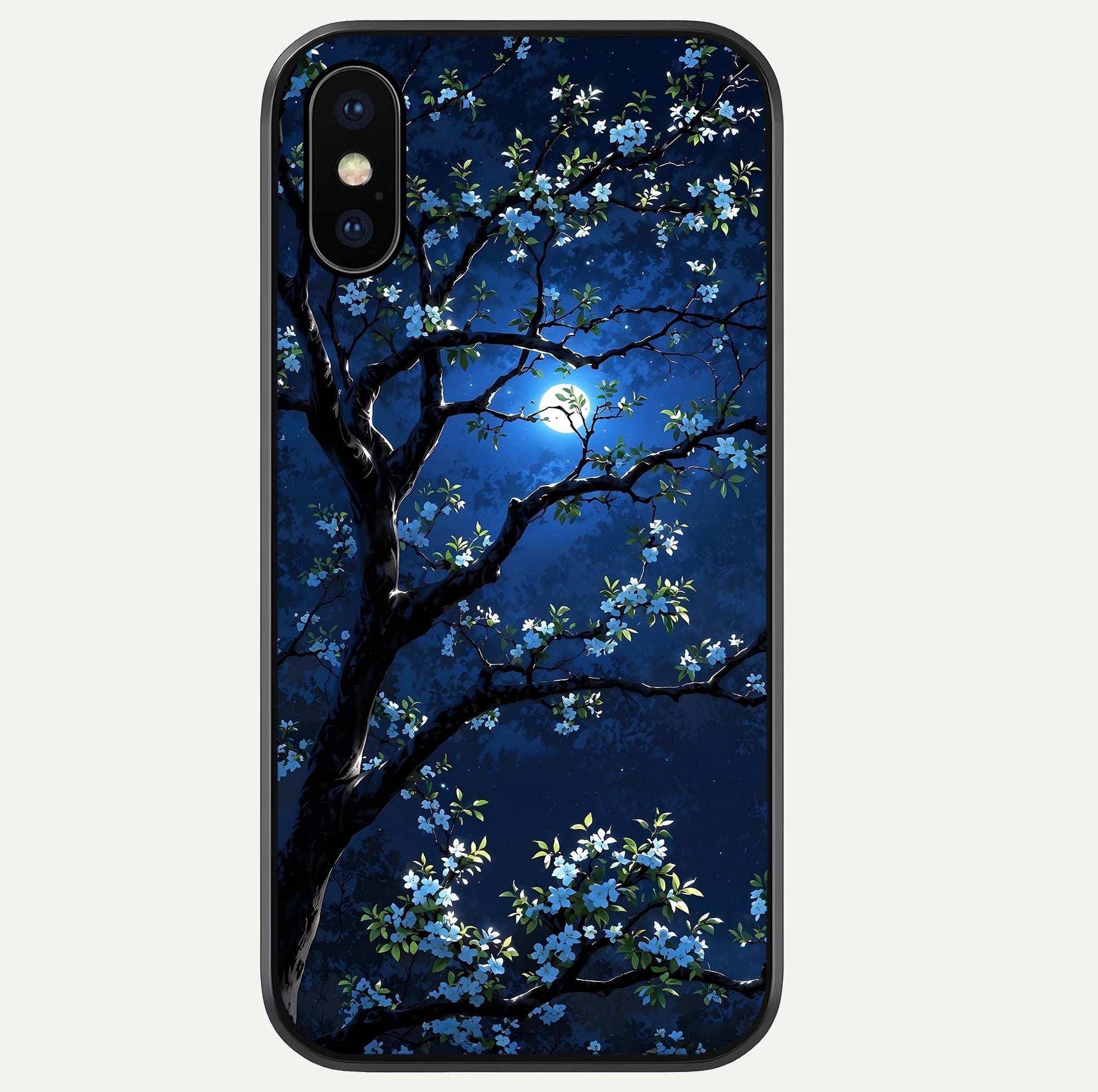 Mystic Floral Night Glass Case For iPhone Xs by Custom World