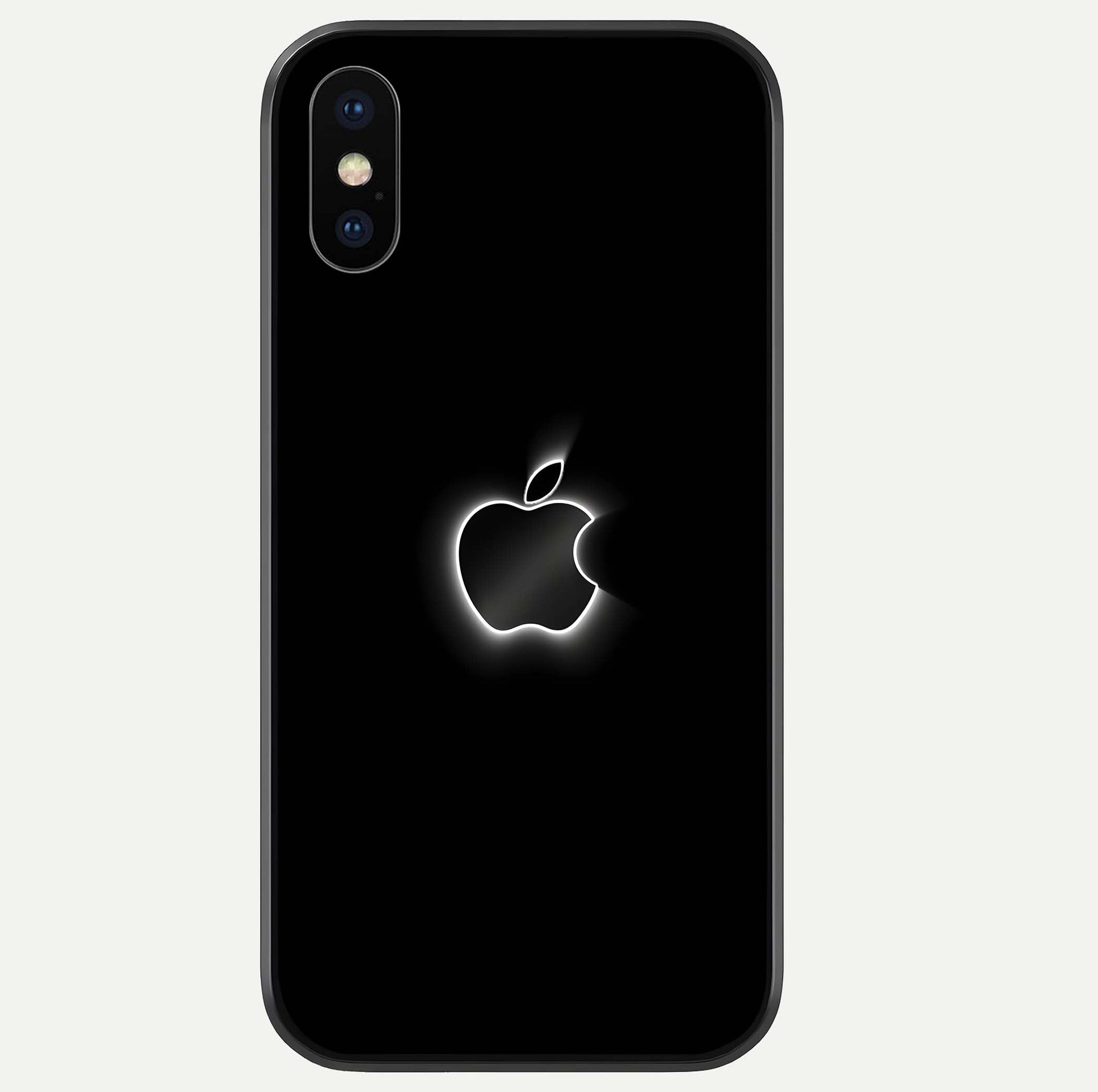 Neon Apple Glow Glass Case For iPhone Xs by Custom World