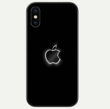 Neon Apple Glow Glass Case For iPhone Xs by Custom World