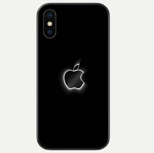 Neon Apple Glow Glass Case For iPhone Xs by Custom World