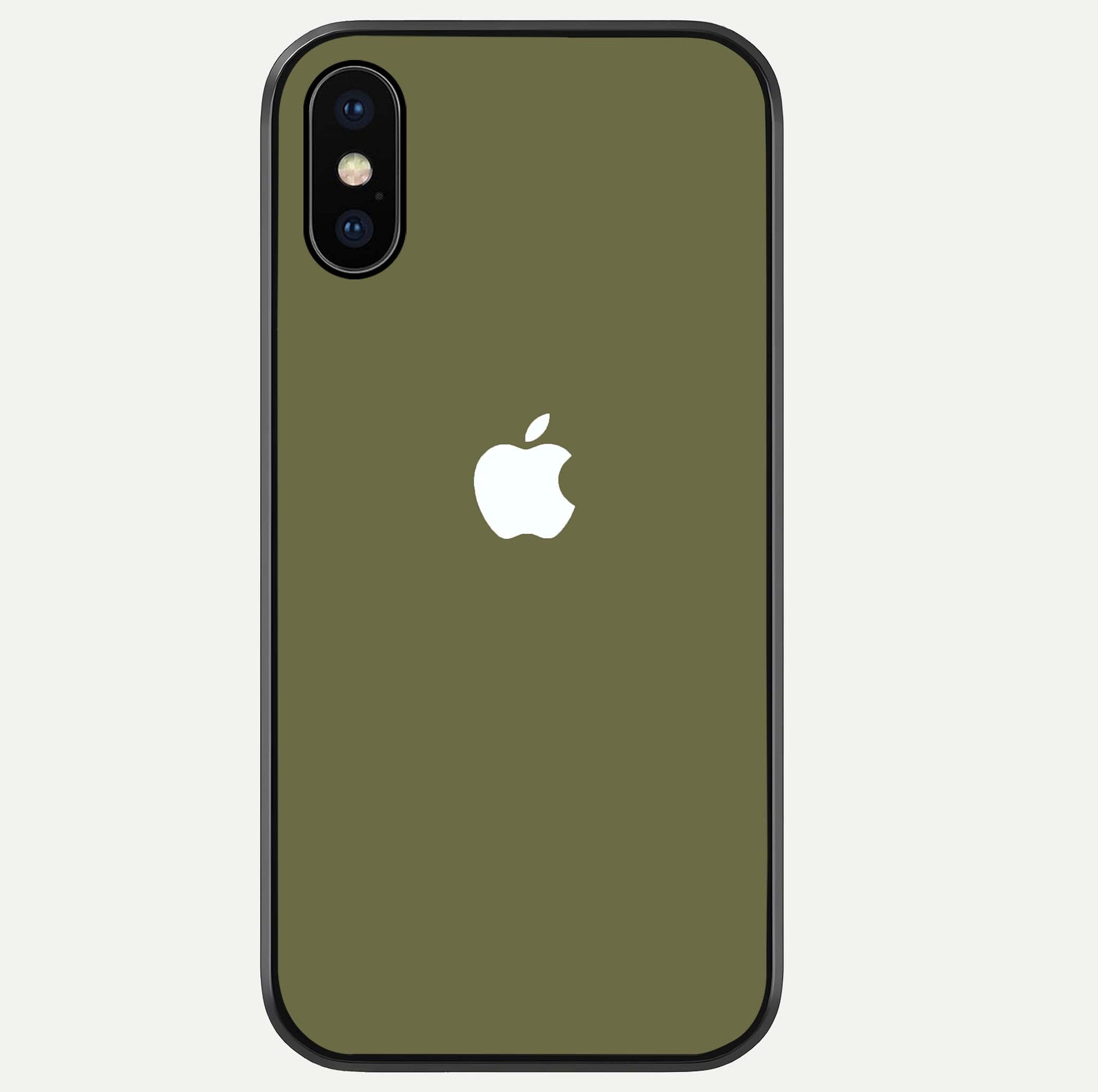 Olive Matte Essence Glass Case For iPhone Xs by Custom World