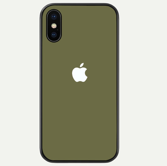 Olive Matte Essence Glass Case For iPhone Xs by Custom World