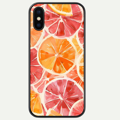Orange Fruits Pattern Glass Case For iPhone Xs by Custom World