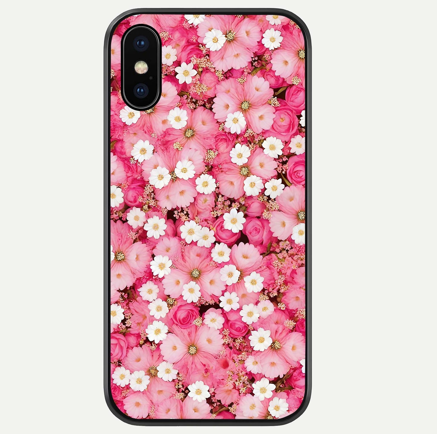 Pink Daisy Bliss Glass Case For iPhone Xs by Custom World