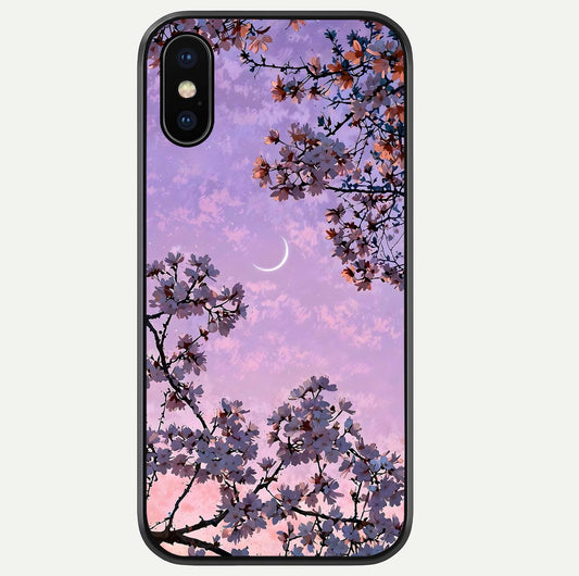 Purple Serenity Moon Glass Case For iPhone Xs by Custom World