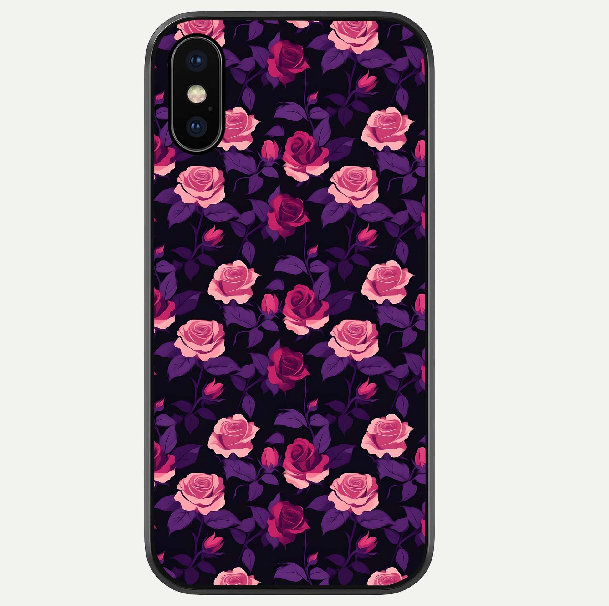 Rose Garden Twilight Glass Case For iPhone Xs by Custom World