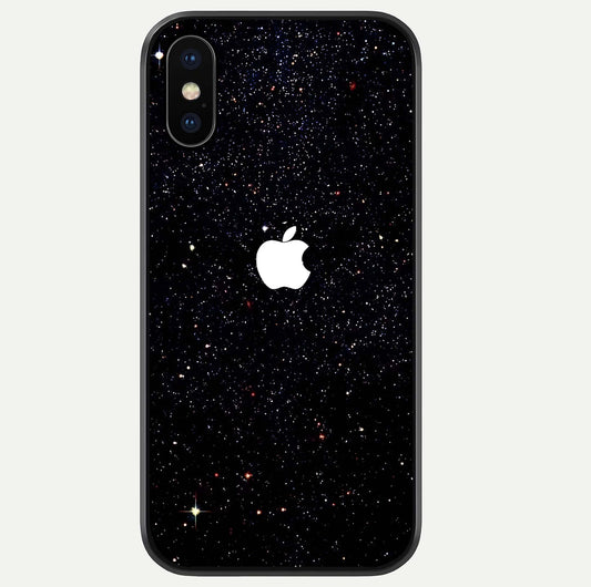 Starry Apple Galaxy Glass Case For iPhone Xs by Custom World