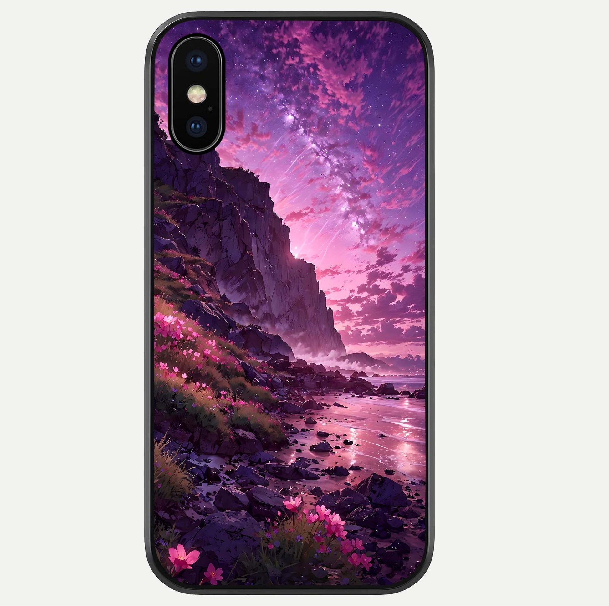 Twilight Blossom Coast Glass Case For iPhone Xs by Custom World