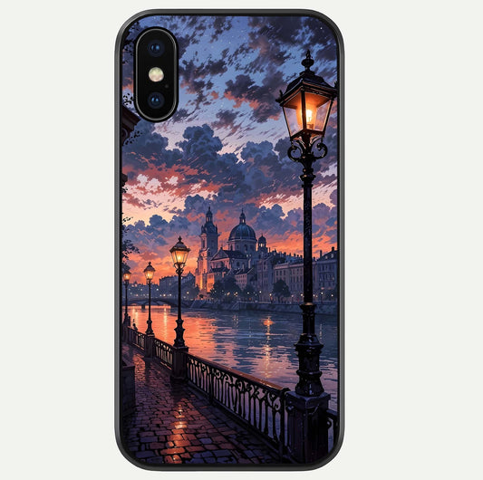 Twilight River Lights Glass Case For iPhone Xs by Custom World
