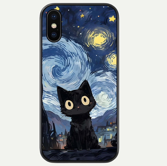 Van Gogh Cat Glass Case For iPhone Xs by Custom World