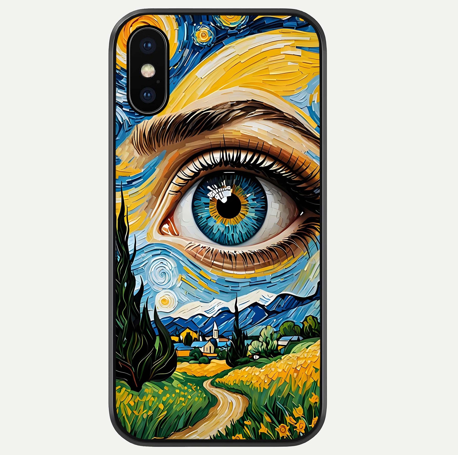 Van Gogh Eye Glass Case For iPhone 16 Pro by Custom World