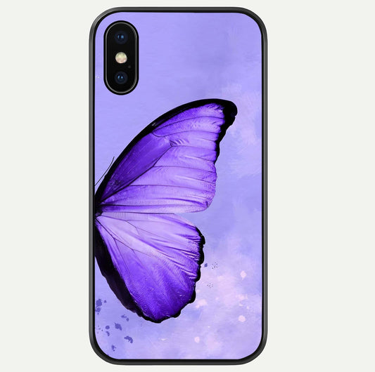 Violet Dream Wing Glass Case For iPhone Xs by Custom World