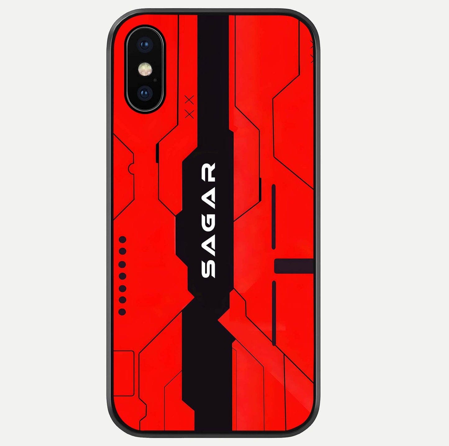 Voltage Rise CYBERPUNK Custom Name Glass Case For iPhone Xs by Custom World