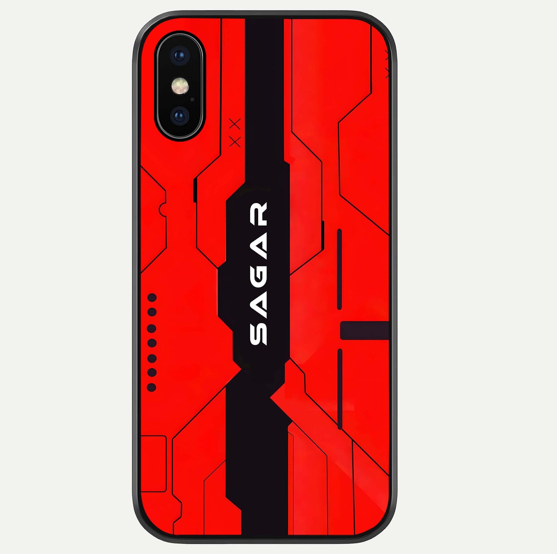 Voltage Rise CYBERPUNK Custom Name Glass Case For iPhone Xs by Custom World