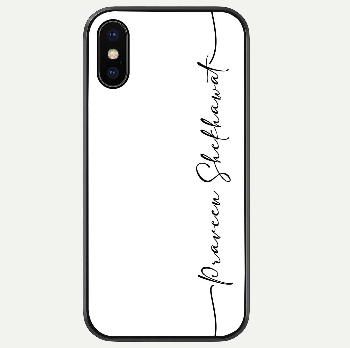 White Tune Custom Name Glass Case For iPhone Xs by Custom World