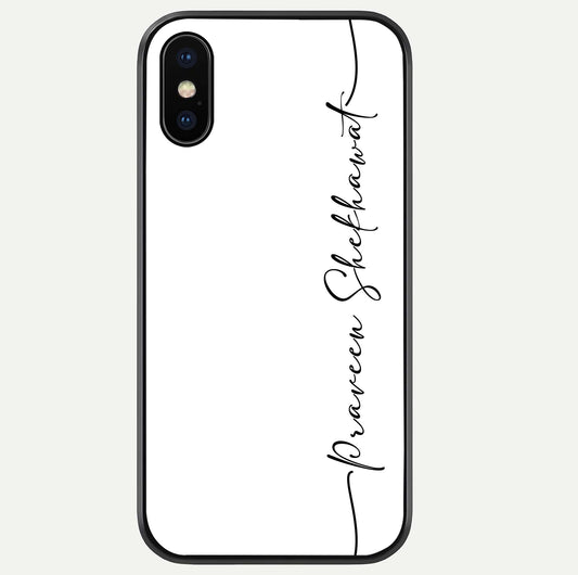 White Tune Custom Name Glass Case For iPhone Xs by Custom World
