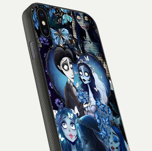 Butterfly Ghost Soul Glass Case for iPhone Xs close-up shot showing ethereal wing patterns and reflection