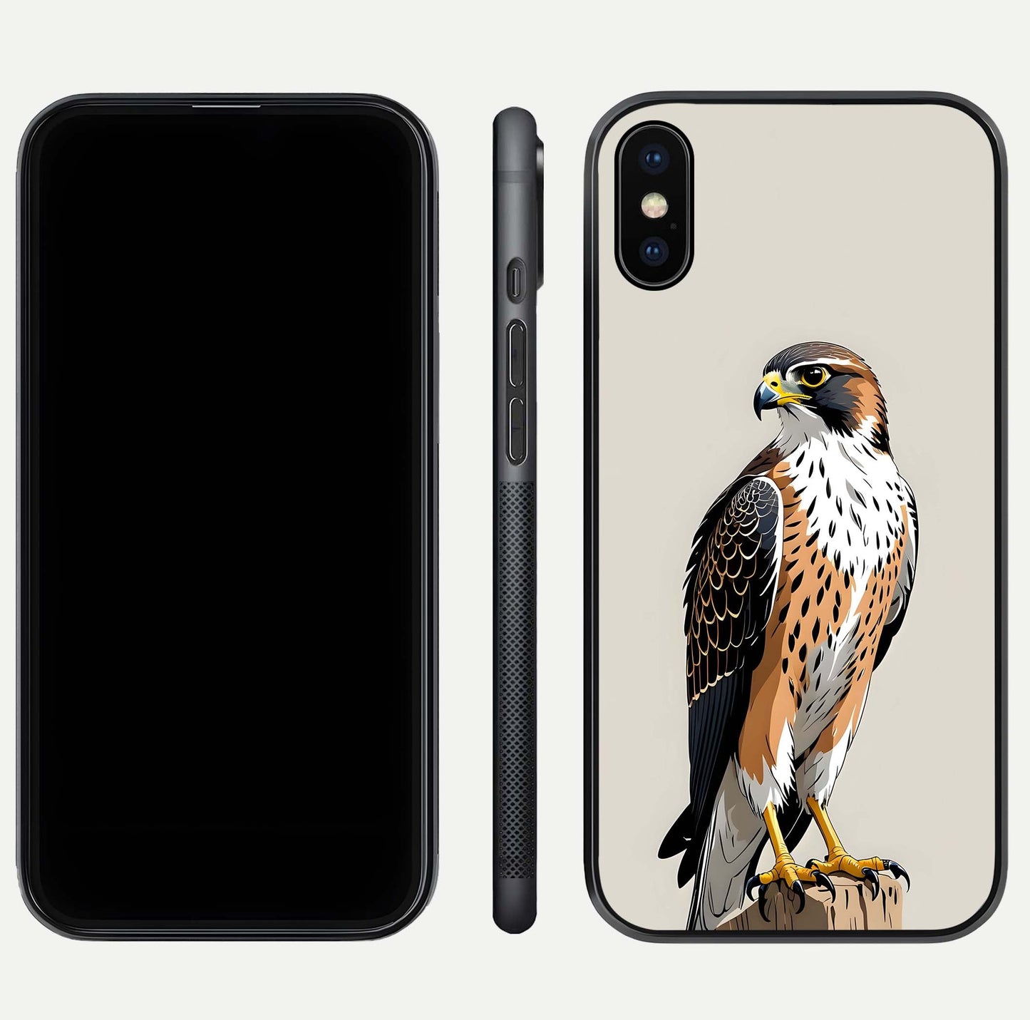 Clever Eagle Glass Case for iPhone Xs dual-view layout showing design symmetry and smooth finish