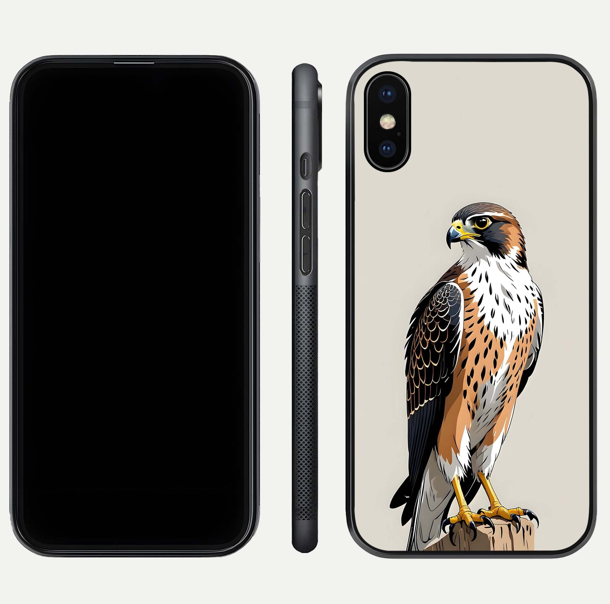 Clever Eagle Glass Case for iPhone Xs dual-view layout showing design symmetry and smooth finish