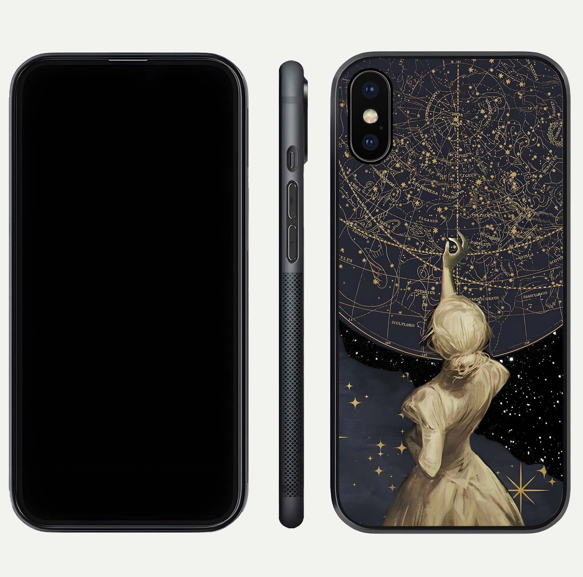 Taylor Swift Girl Glass Case for iPhone Xs front & back layout showing clean edge and vivid print